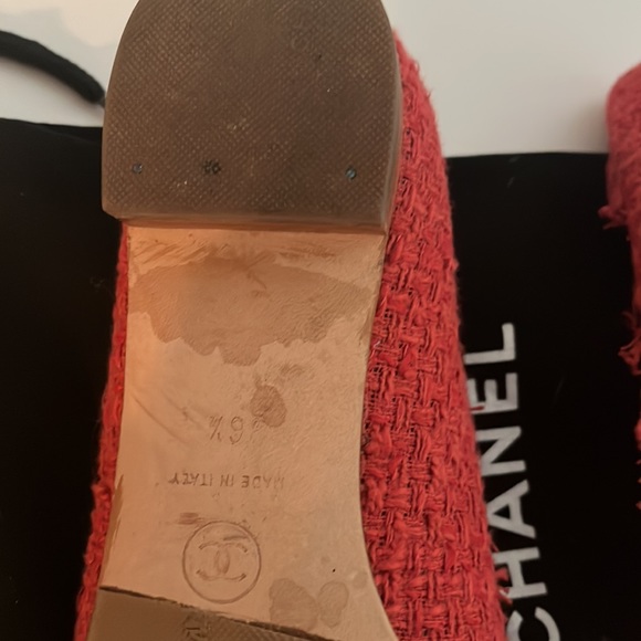 Authentic LIKE NEW CHANEL TWEED BALLET SLIPPERS - Picture 8 of 8